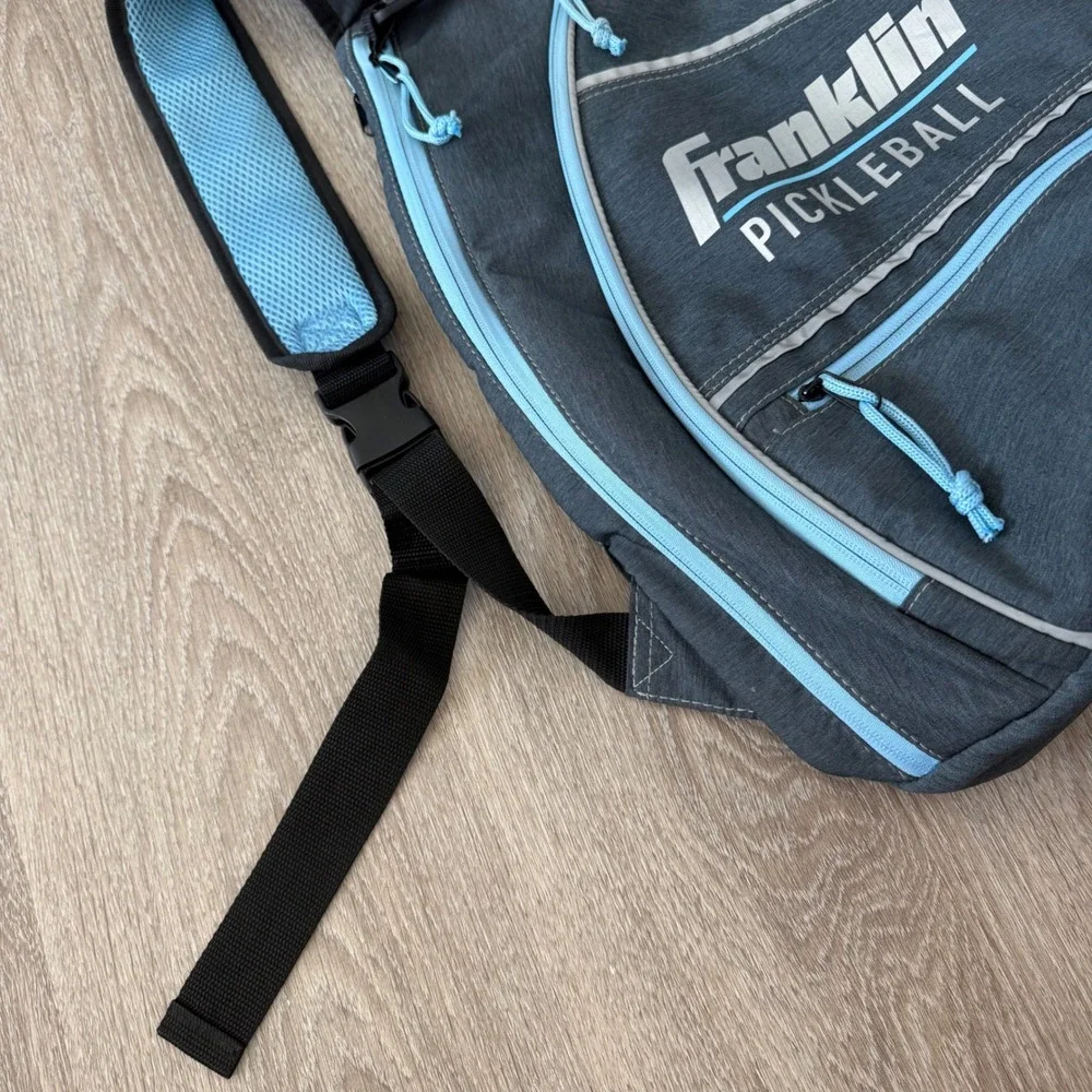 Y2K Franklin Pickleball Sling Bag Gray Blue Crossbody Paddle Backpack 52823C3